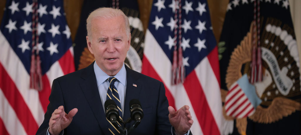 U.S. President Joe Biden delivers remarks about the Build Back Better plan in the East Room of the White House in Washington, DC.
