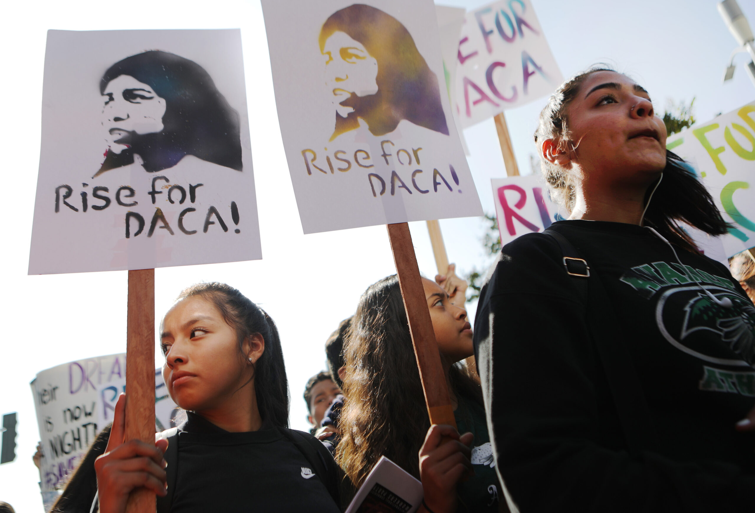 Students and supporters rally in support of DACA recipients on the day the Supreme Court hears arguments in the Deferred Action for Childhood Arrivals
