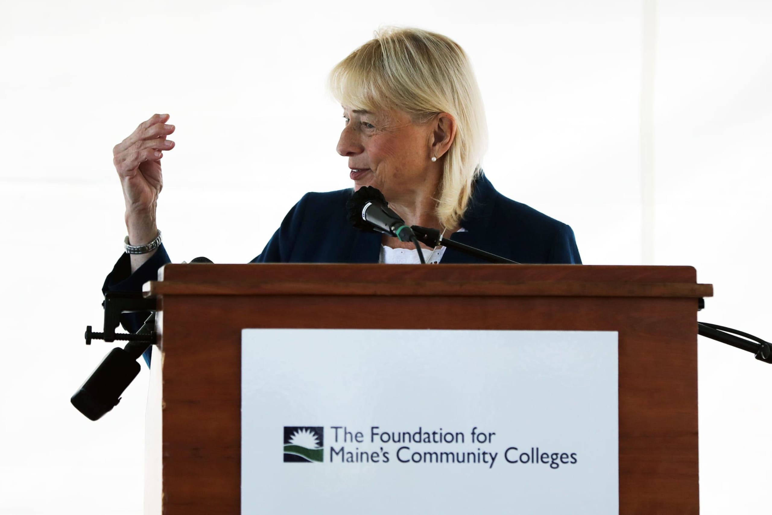 Governor Janet Mills speaks during a media event to announce a new $60 million investment in workforce training in Maine on Tuesday at Southern Maine Community College