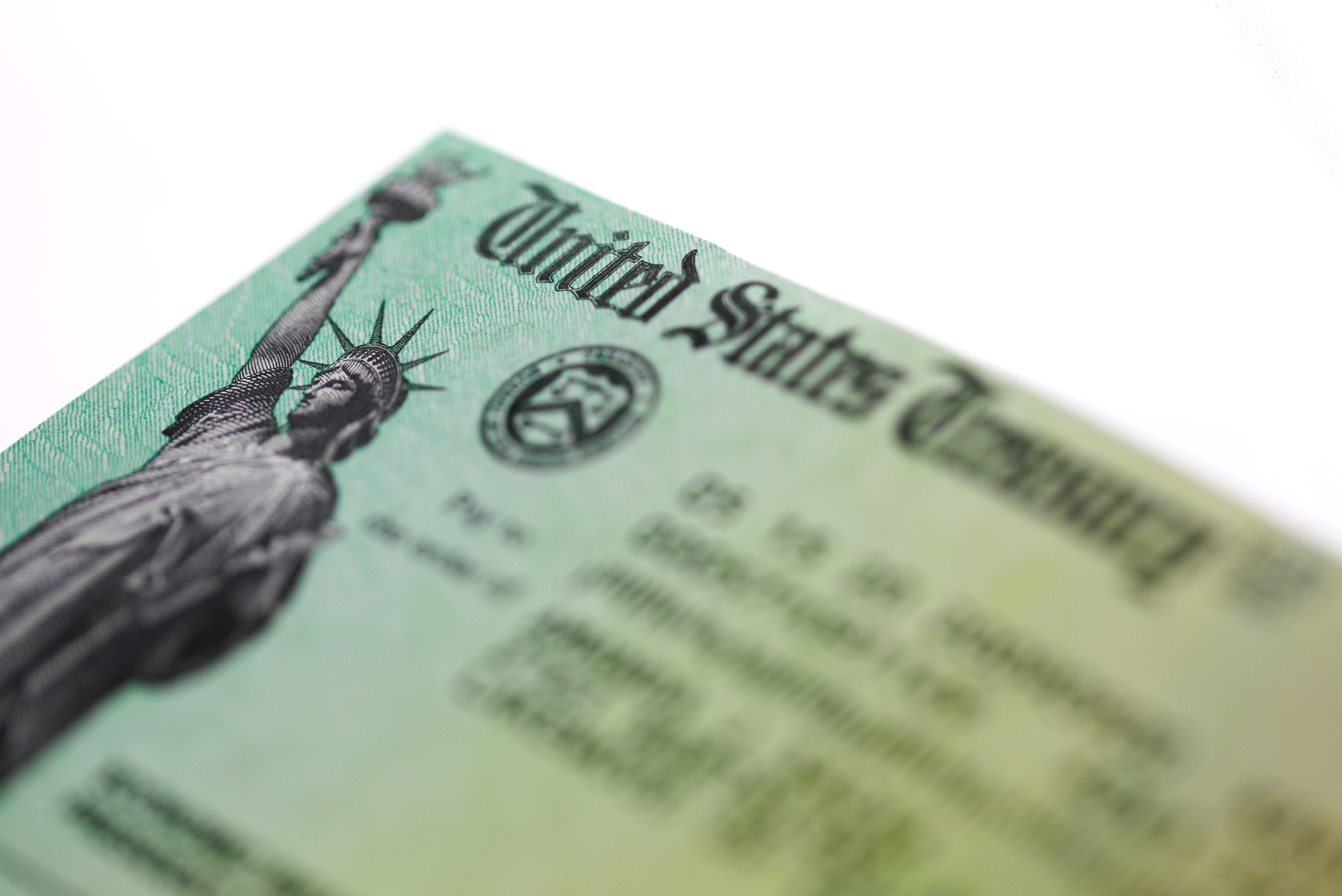 COVID-19 stimulus payment check from the US treasury.