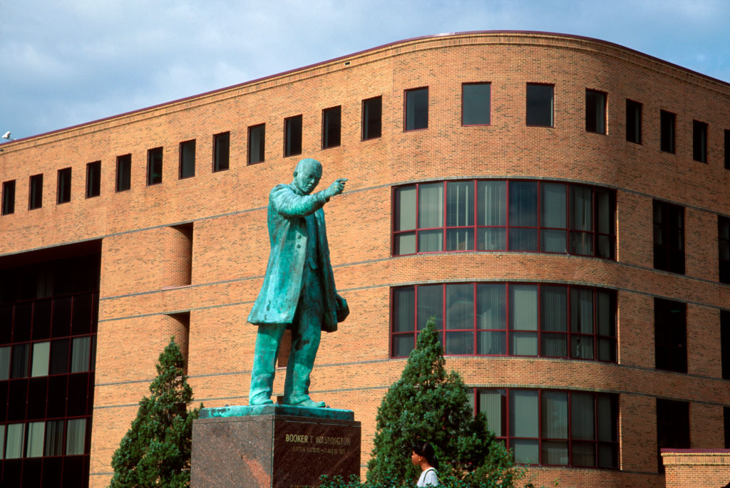 The Booker T. Washington Monument on the Hampton University campus in Hampton, VA.
