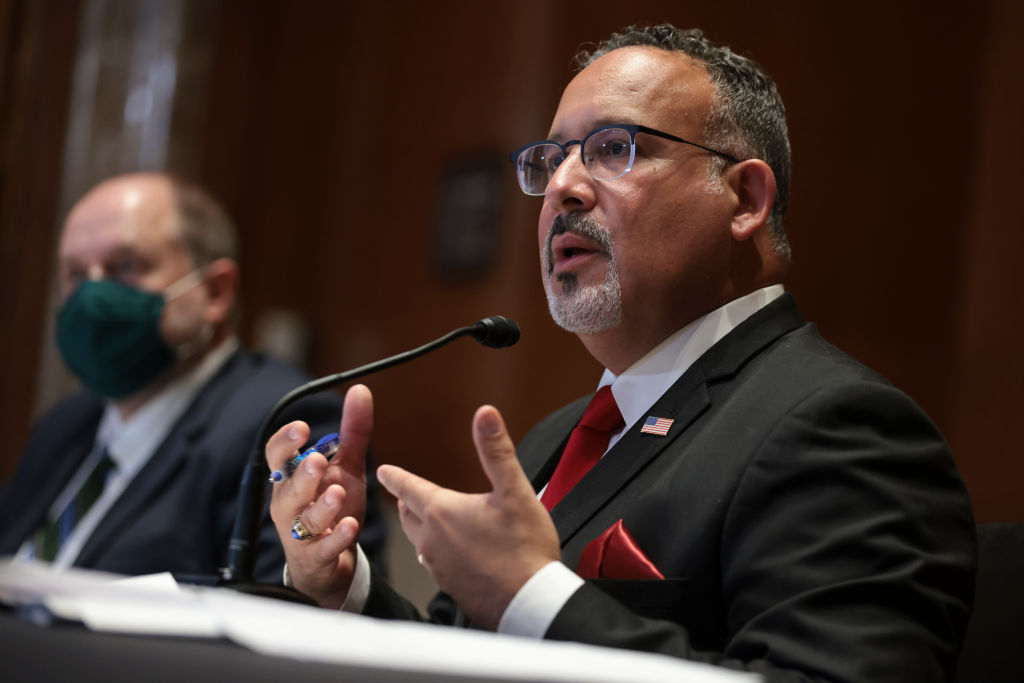US Education Secretary Miguel Cardona testifies at the Senate Appropriations Subcommittee on Labor, Health and Human Services, and Education, and Related Agencies to discuss proposed budget estimates for fiscal year 2023.