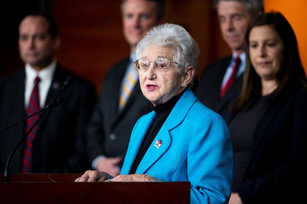 UNITED STATES - NOVEMBER 3: Rep. Virginia Foxx, R-N.C., speaks during the House Republicans news conference on the 2021 election results on Wednesday, Nov. 3, 2021.