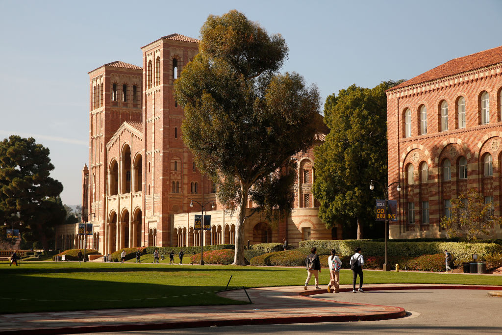 LOS ANGELES, CA - NOVEMBER 17: Royce Hall on the campus of the University of California, Los Angeles (UCLA) as UCLA lecturers and students celebrate after a strike was averted Wednesday morning. Lecturers across the UC system were planning to strike Wednesday and Thursday over unfair labor practices. UCLA on Wednesday, Nov. 17, 2021 in Los Angeles, CA.