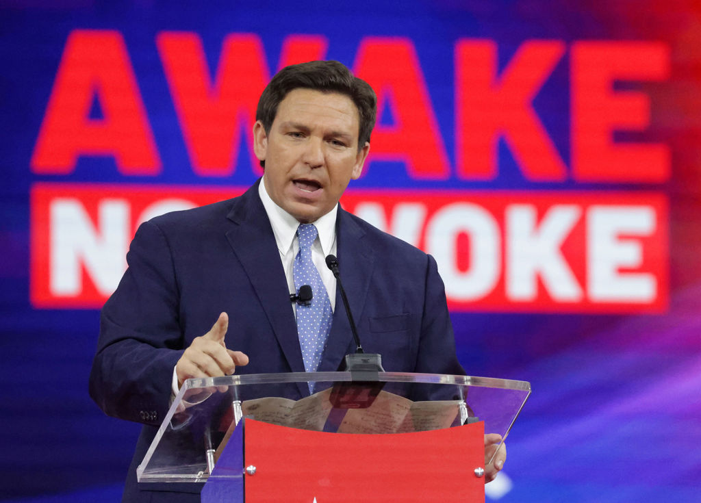 Florida Governor Ron DeSantis delivers remarks at the 2022 CPAC conference at the Rosen Shingle Creek in Orlando, Thursday, Feb. 24, 2022.