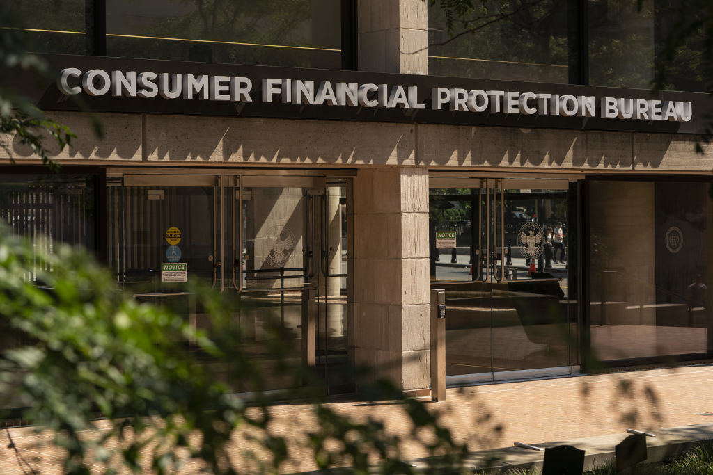 The Consumer Financial Protection Bureau (CFPB) headquarters in Washington, D.C., US, on Sunday, May 22, 2022. The Federal Reserve raised interest rates by 50 basis points earlier this month and the chairman indicated it was on track to make similar-sized moves at its meetings in June and July. Photographer: Joshua Roberts/Bloomberg via Getty Images