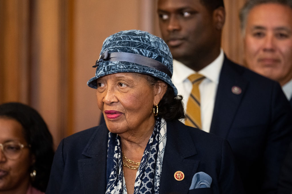 UNITED STATES - AUGUST 12: Rep. Alma Adams, D-N.C., attends the bill enrollment ceremony for the Inflation Reduction Act in the Capitol on Friday, August 12, 2022. (Bill Clark/CQ-Roll Call, Inc via Getty Images)