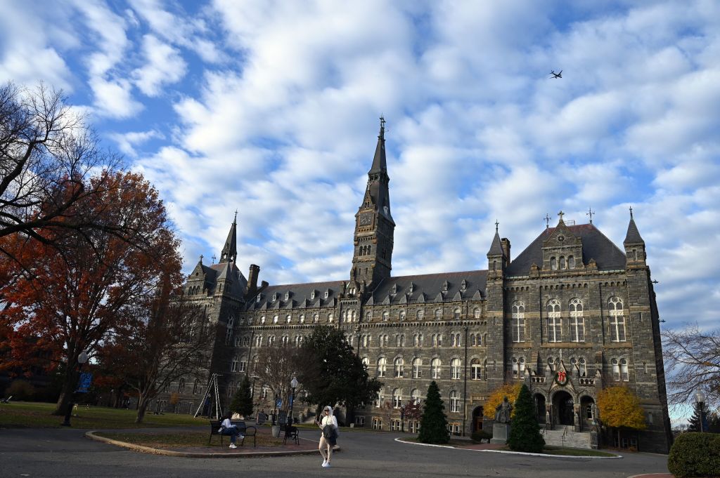 Georgetown University in the Georgetown neighborhood of Washington, DC, on December 3, 2021. (Photo by Daniel SLIM / AFP) (Photo by DANIEL SLIM/AFP via Getty Images)