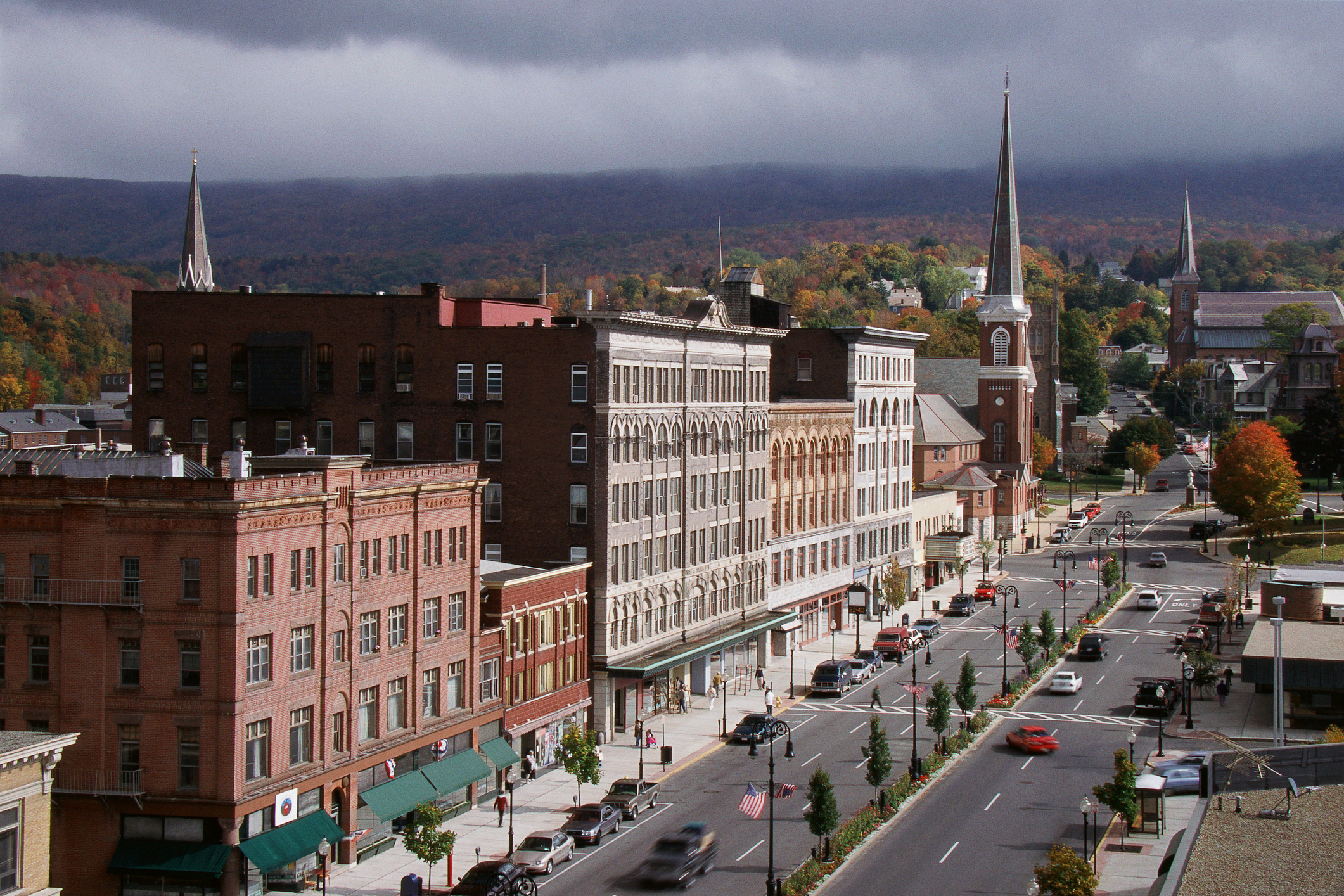 Main Street storefronts in North Adams