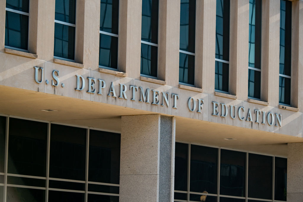 The U.S. Department of Education building stands in Washington, D.C., U.S., on Tuesday, Aug. 18, 2020. U.S. public schools need $200 billion in federal aid to be able to safely open for the fall semester with the coronavirus continuing to circulate witnesses told a House panel this month. Photographer: Erin Scott/Bloomberg via Getty Images