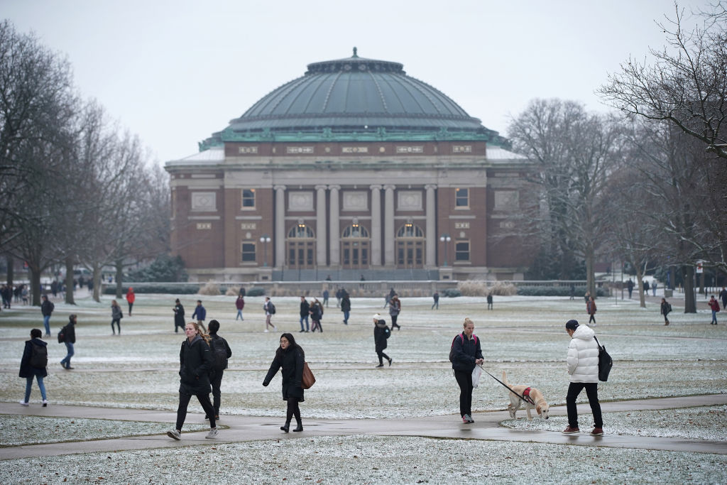 The University of Illinois Urbana-Champaign campus on Friday, Jan. 31, 2020. Citing long waits, denials and visa cancellations that take away from teaching time and academic progress, presidents and chancellors from nearly 30 Illinois colleges and universities are pushing for lawmakers to do more to help international students and scholars who face new obstacles tied to immigration policy. (E. Jason Wambsgans/Chicago Tribune/Tribune News Service via Getty Images)