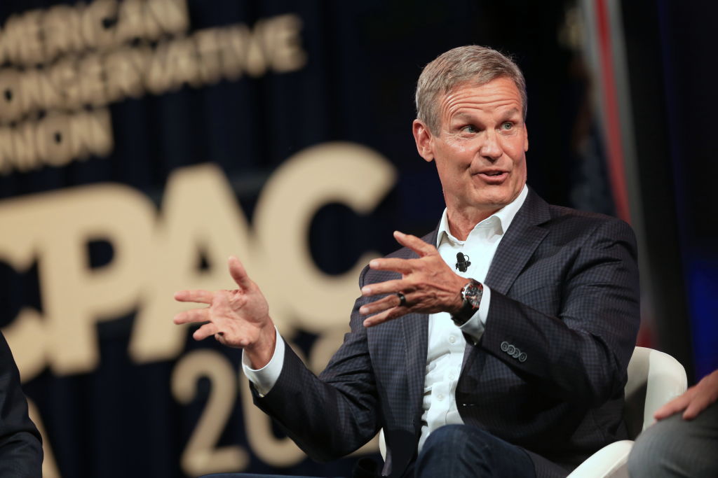 Bill Lee, governor of Tennessee, speaks during the Conservative Political Action Conference (CPAC) in Dallas, Texas, U.S., on Saturday, July 10, 2021. The three-day conference is titled "America UnCanceled." Photographer: Dylan Hollingsworth/Bloomberg via Getty Images