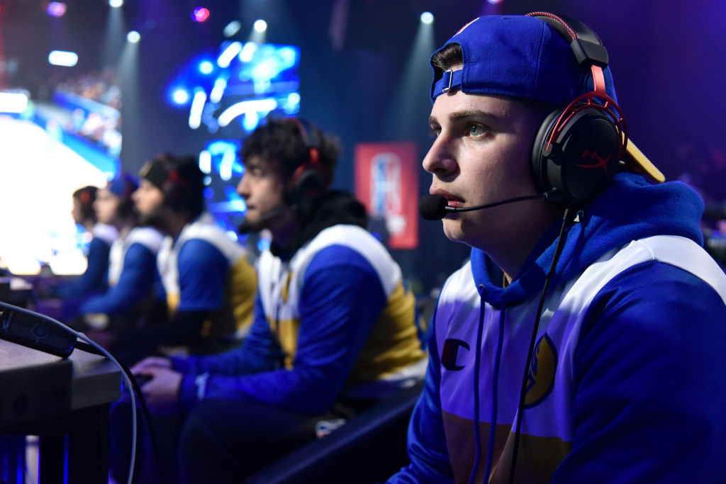 WINTER PARK, FL - JUNE 14: Type of Warriors Gaming Squad plays against T-Wolves Gaming during The Ticket Tournament of the NBA 2K League on June 14, 2019 at The Fortress at Full Sail University in Winter Park, Florida. NOTE TO USER: User expressly acknowledges and agrees that, by downloading and/or using this photograph, user is consenting to the terms and conditions of the Getty Images License Agreement. Mandatory Copyright Notice: Copyright 2019 NBAE (Photo by Gary Bassing/NBAE via Getty Images)