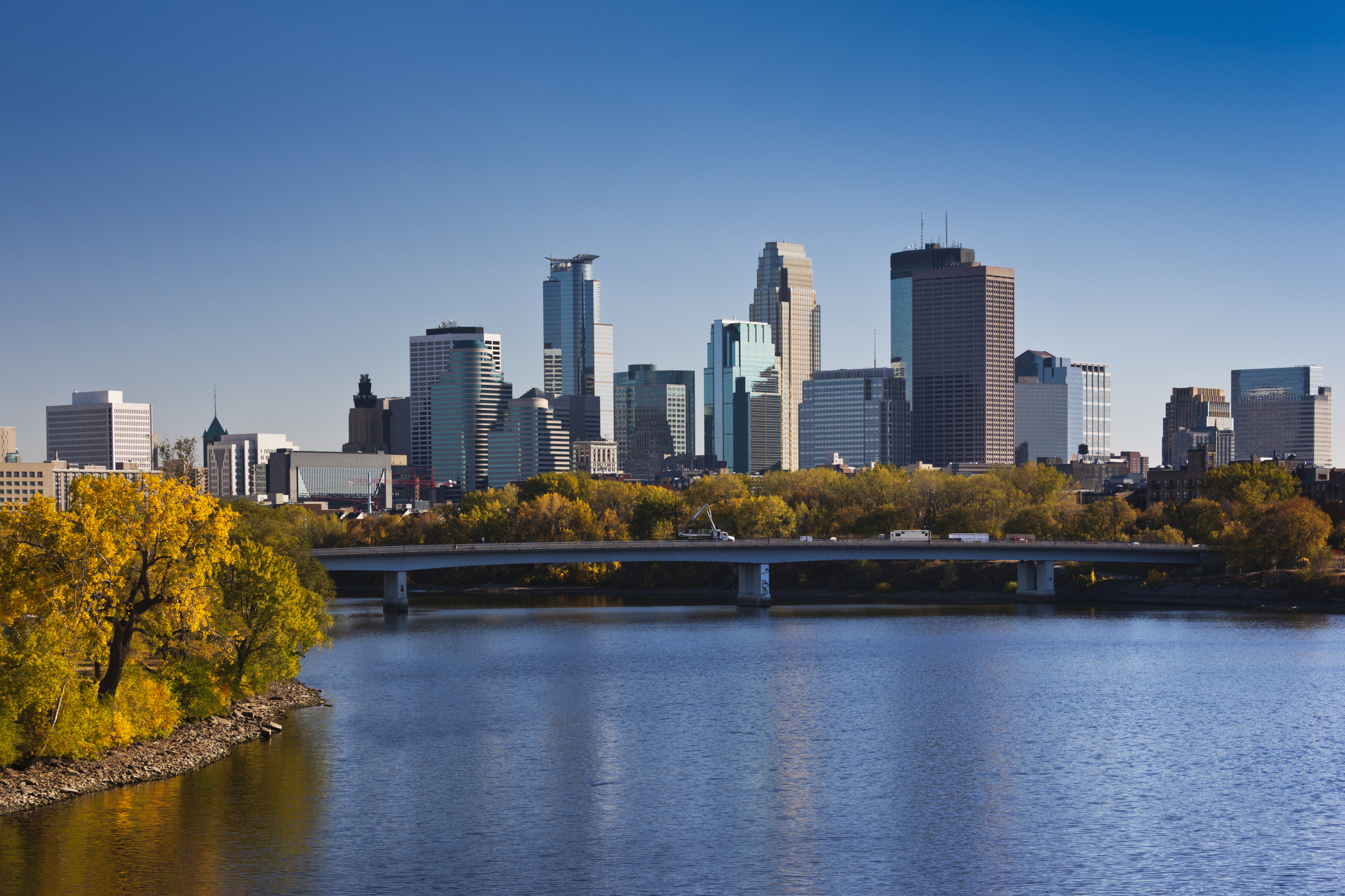 Minneapolis, Minnesota city skyline during the day