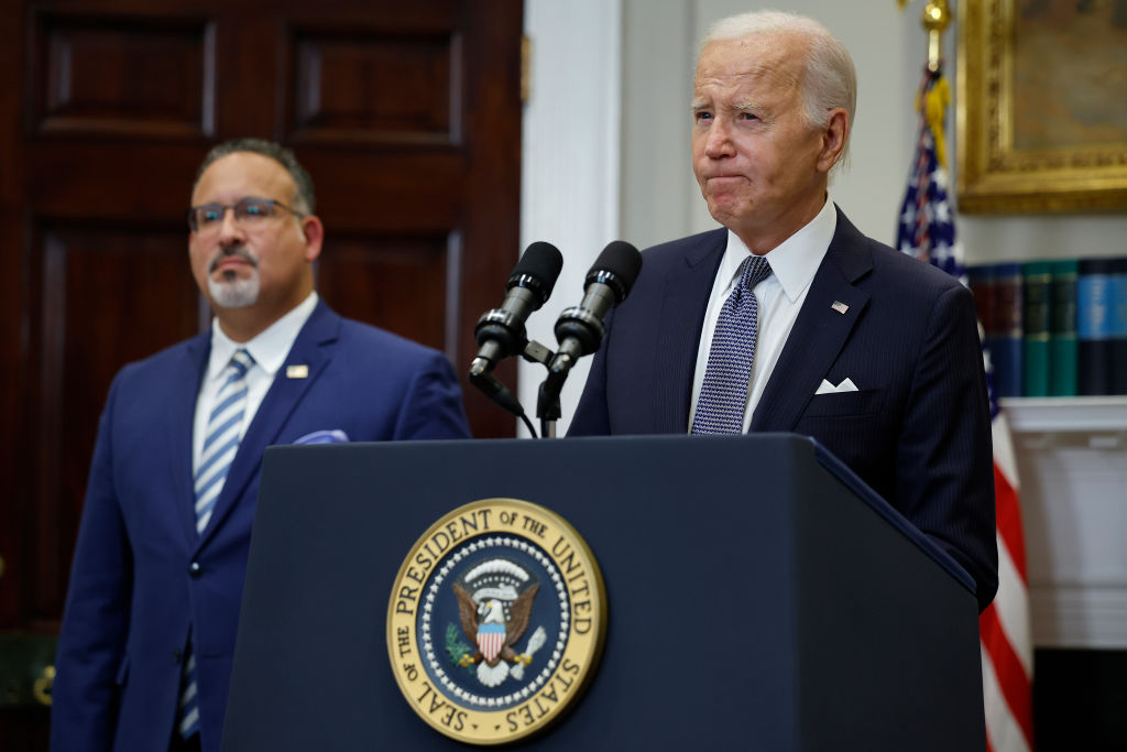 President Biden speaking at a podium