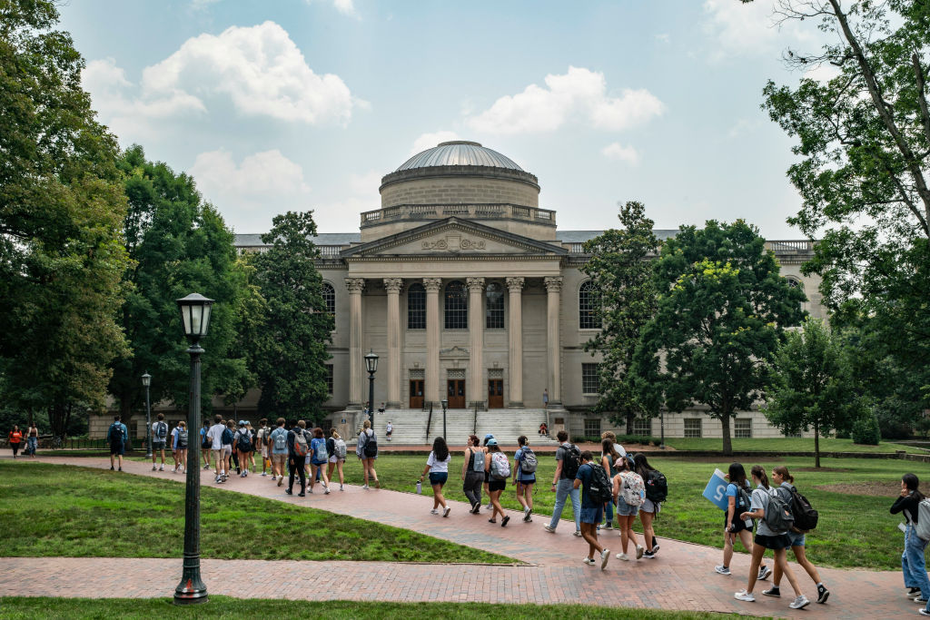 Students walking on UNC Chapel Hill campus