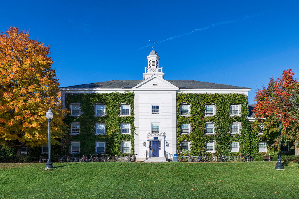Battell Hall dormitories on the Middlebury College campus in Middlebury, Vermont.