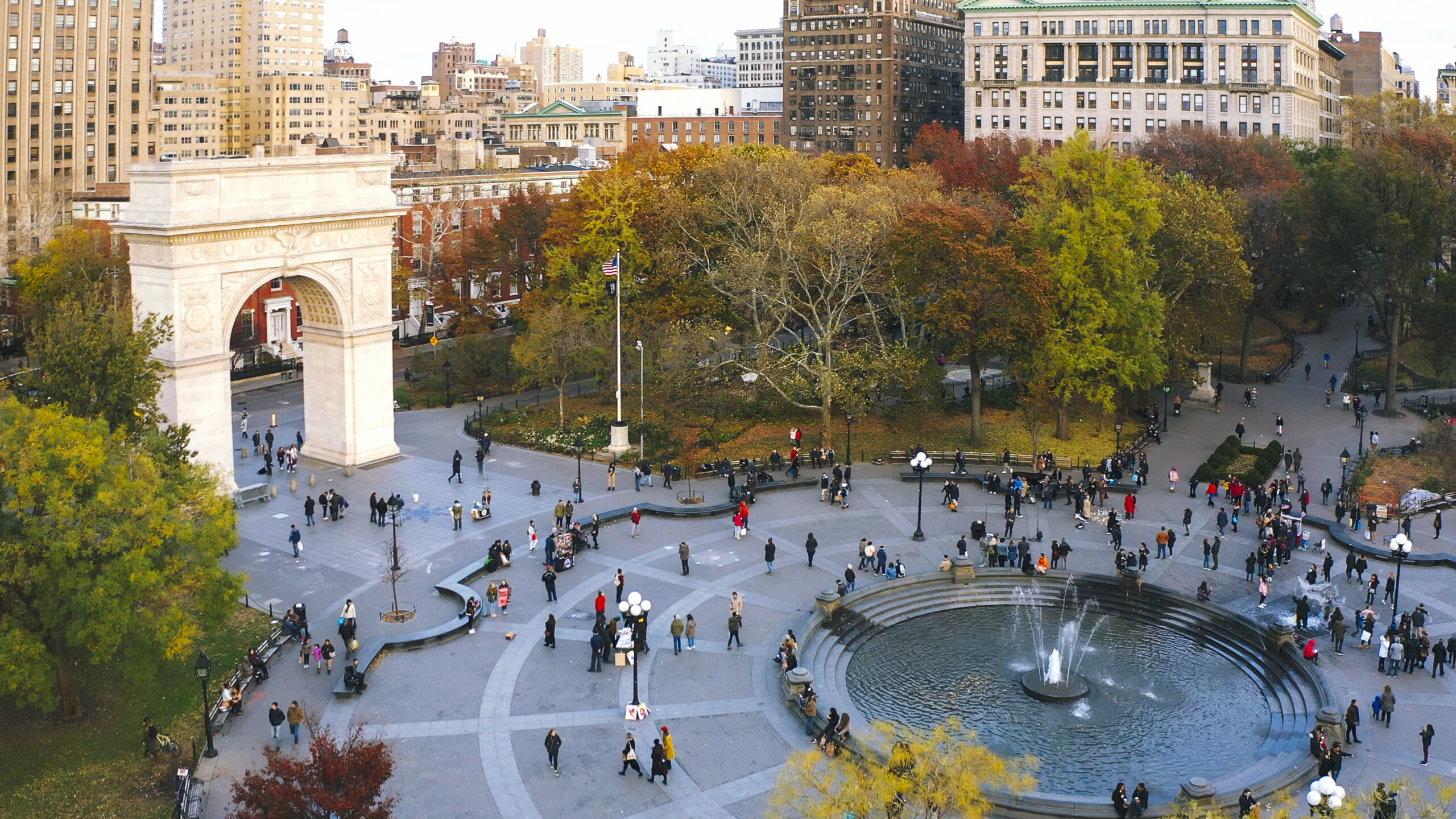 Washington Square Park Aeriel view.
