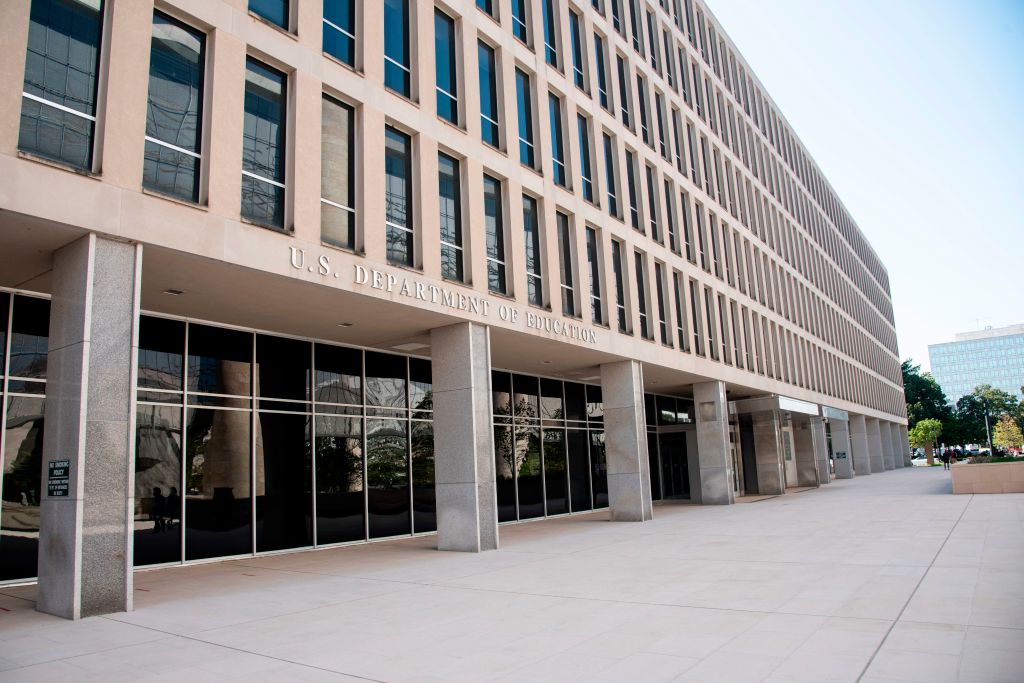 Exterior of the US Department of Education building in Washington, DC.