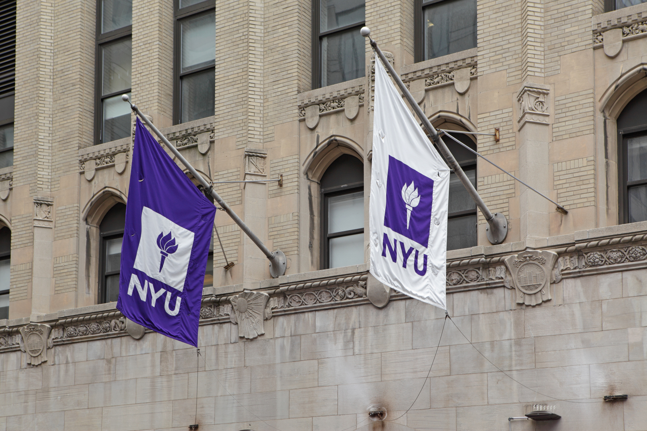 New York University flags and logos