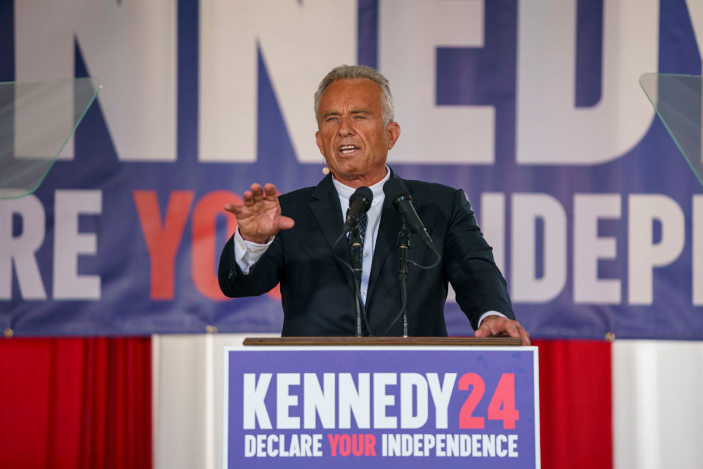 Robert F. Kennedy announcing his campaign in Philadelphia