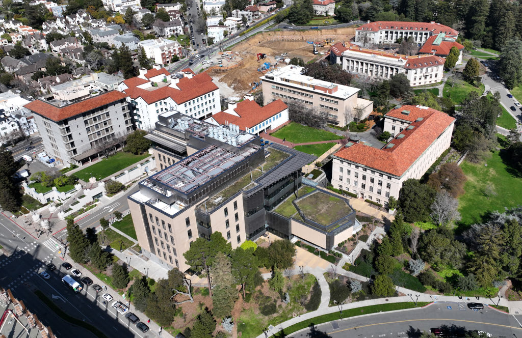 View from drone of UC Berkeley campus