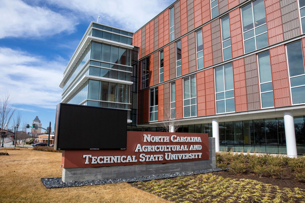 The new engineering building on the campus of North Carolina A&T State University in Greensboro, NC.